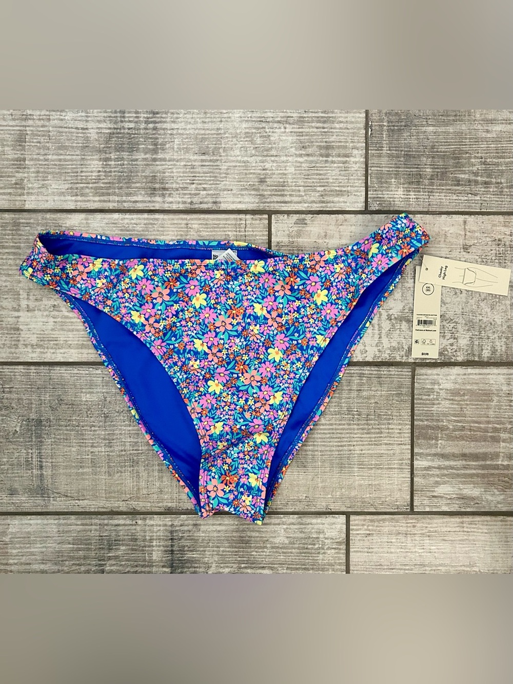 No Boundaries Bright Floral High-Leg Bikini Bottoms XXL